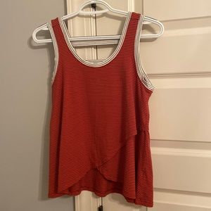 Orange, Black, and White Striped Tank Top. Great quality!